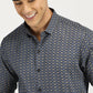 SHELL PRINTED BLUE BLACK CLASSIC COLLAR FULL SLEEVE SHIRT