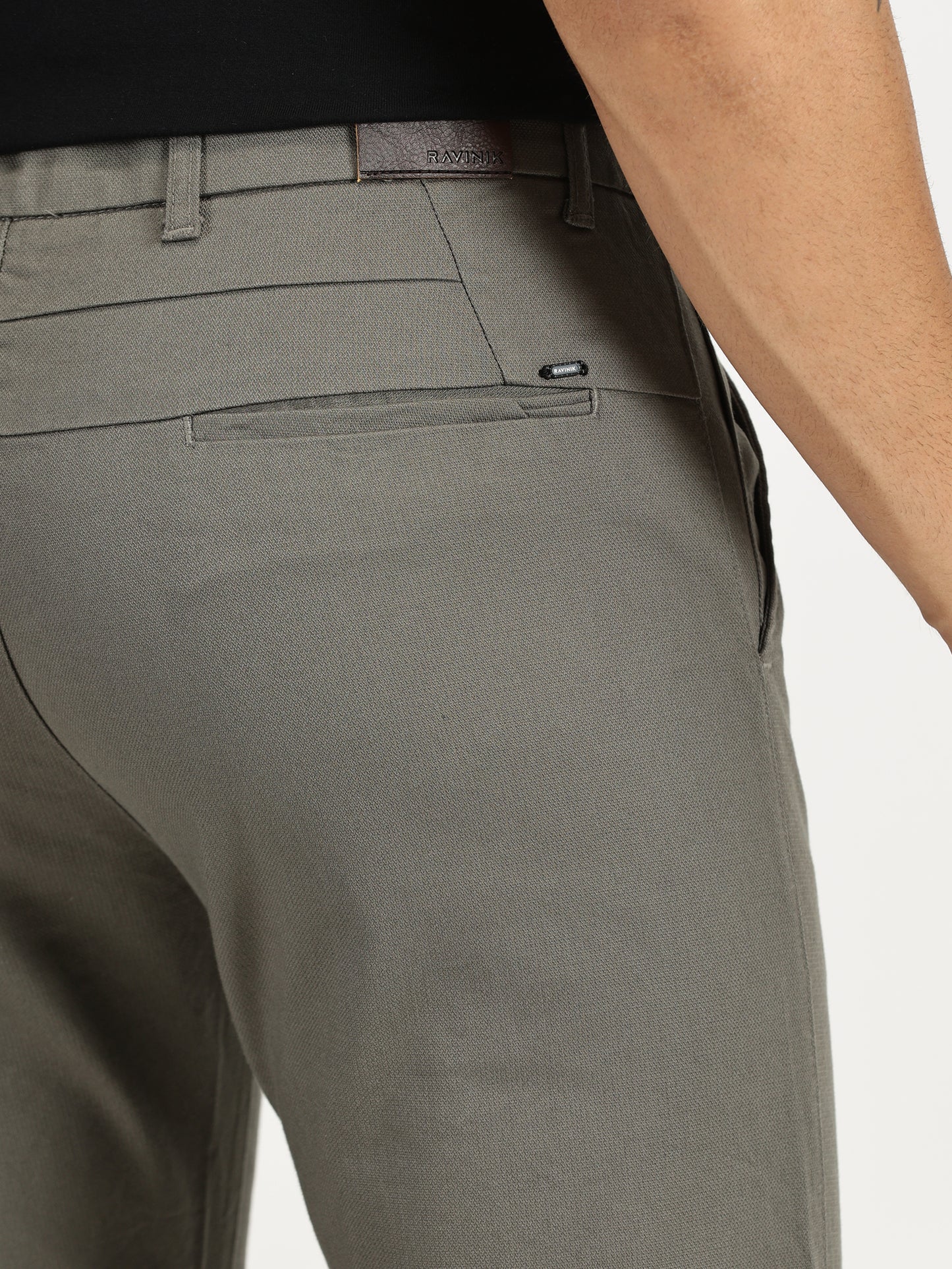 MEN'S MEDIUM GREY REGULAR FIT TROUSER WITH CROSS POCKET