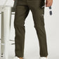 MEN'S OLIVE REGULAR FIT TROUSER WITH CROSS POCKET