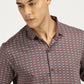 SHELL PRINTED BROWN CLASSIC COLLAR FULL SLEEVE SHIRT