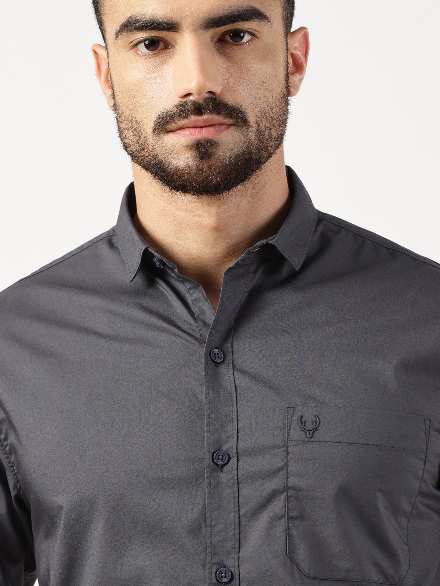 MEN SMART FIT SHIRT WITH SPREAD COLLAR