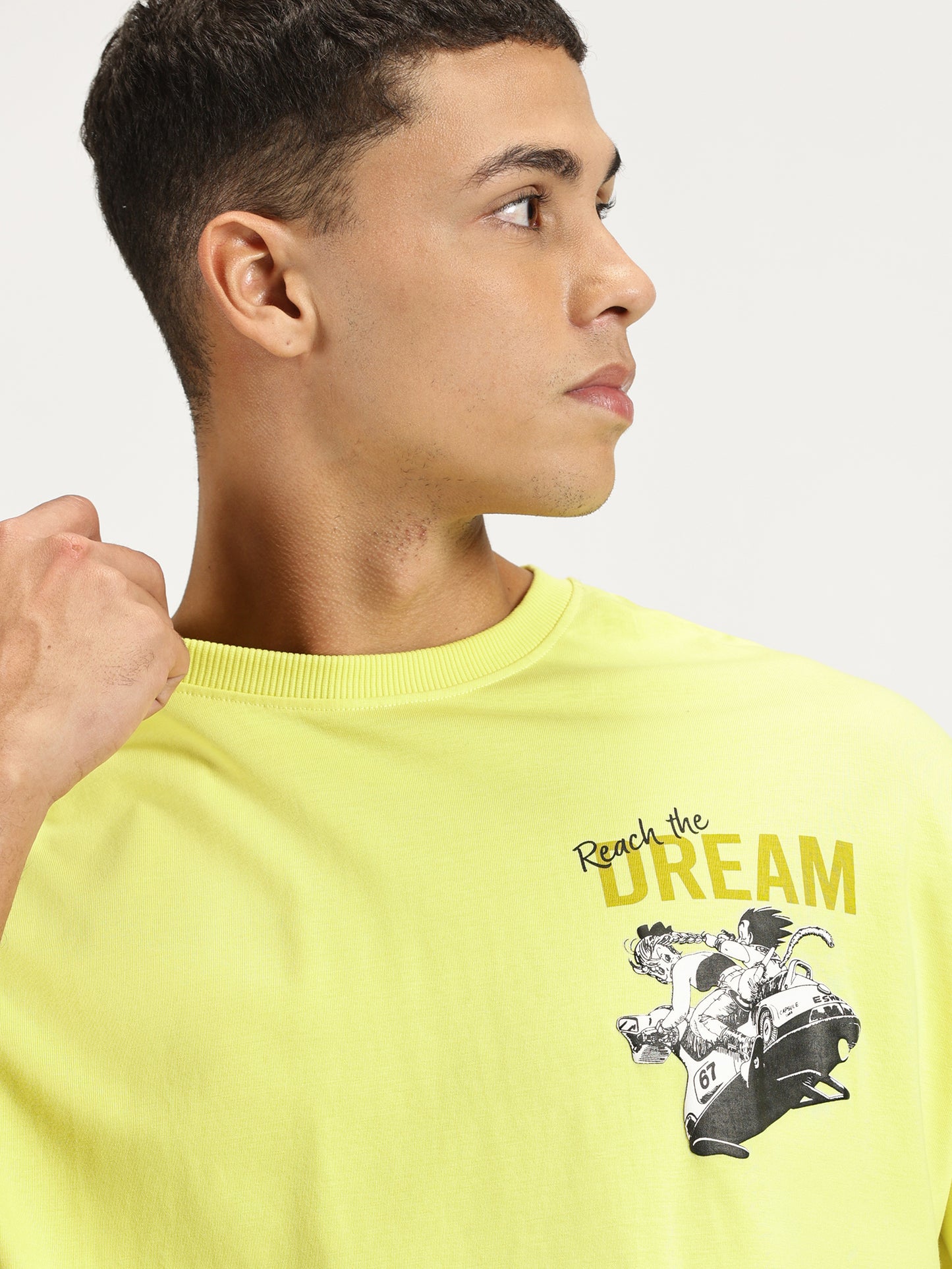 DREAM PUFF PRINTED YELLOW OVERSIZED TSHIRT