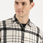 WHITE BLACK CHECKERED CLASSIC COLLAR HALF SLEEVE OVERSIZE SHIRT