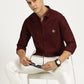 MAROON SOLID CLASSIC COLLAR FULL SLEEVE SHIRT