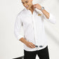 MOUSTACHE EMBROIDERED WHITE CLASSIC COLLAR FULL SLEEVE SHIRT