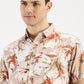 ABSTRACT FLOWER PRINTED CLASSIC COLLAR HALF SLEEVE SHIRT