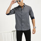 SHELL PRINTED BLUE BLACK CLASSIC COLLAR FULL SLEEVE SHIRT