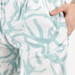 ABSTRACT PRINTED WHITE-GREEN CO-ORDS SET