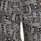 ABSTRACT PRINTED BLACK-GREY CO-ORDS SET