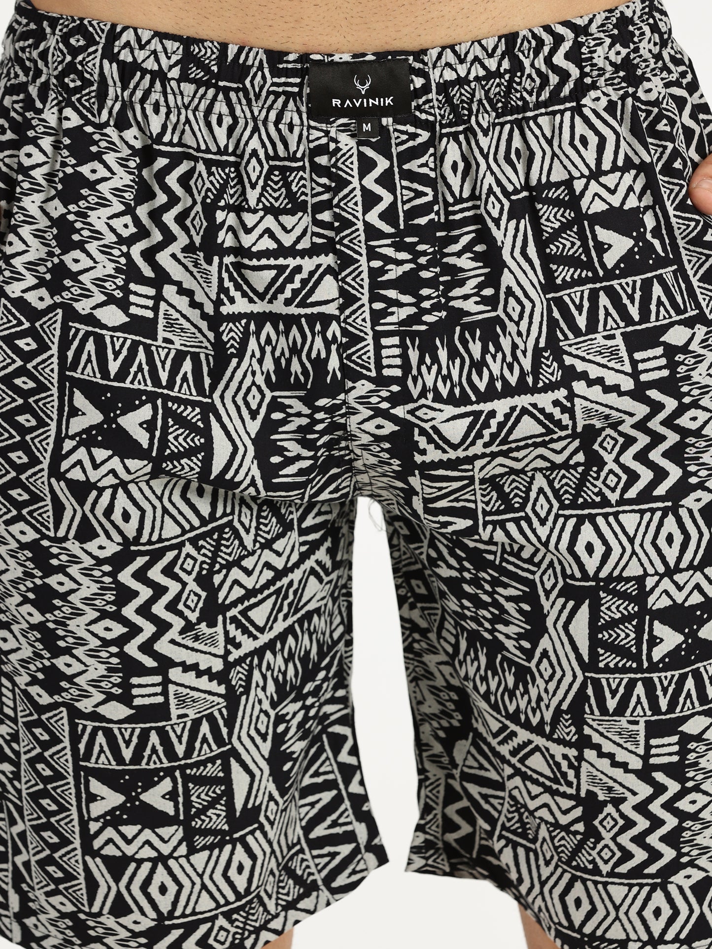 ABSTRACT PRINTED BLACK-GREY CO-ORDS SET