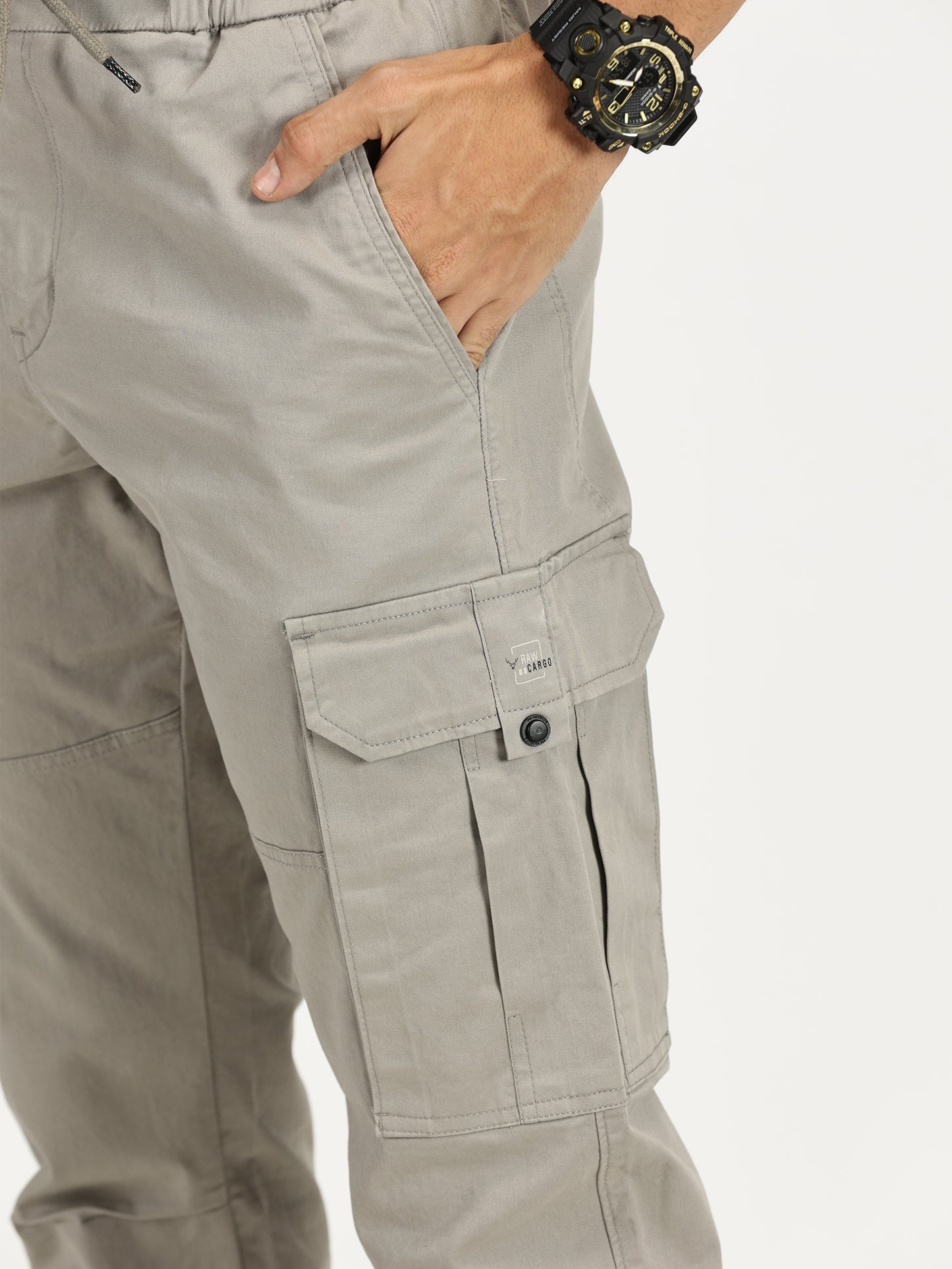 MEN'S GREENISH GREY CARGO JOGGERS