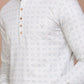 ABSRACT CHECKERED PRINTED OFF WHITE 100% COTTON SLIM FIT KURTA - Ravinik 