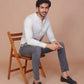 ABSRACT CHECKERED PRINTED OFF WHITE 100% COTTON SLIM FIT KURTA - Ravinik 