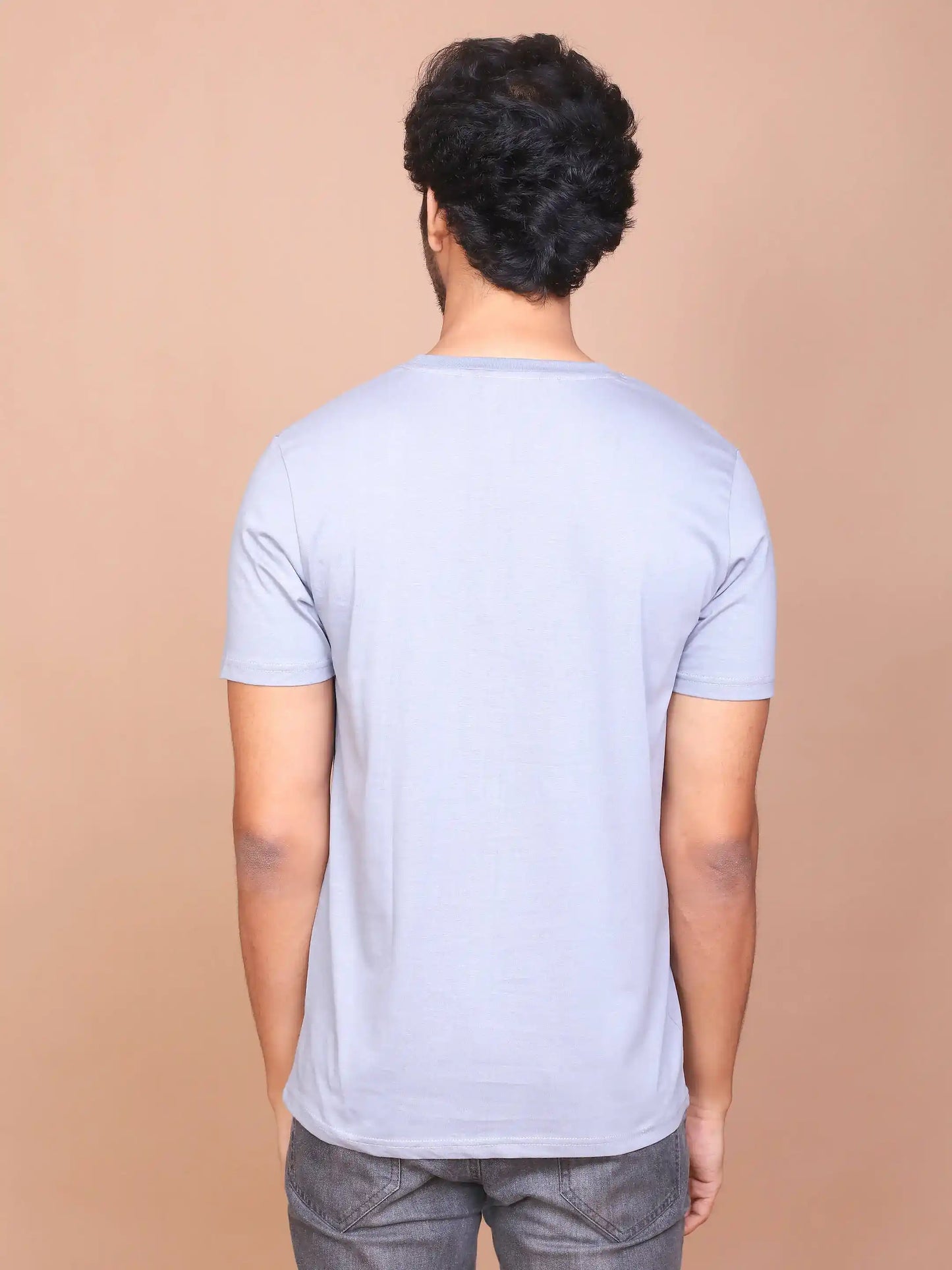 Buy-Ravinik-Grey-Solid-Coloured-Round-Neck-Half-Sleeve-Cotton-Slim-Fit-T-shirt-For-Men