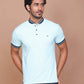 Buy-Ravinik-MEN-SOLID-TURQUOISE-GREEN-HALF-SLEEVE-BAND-COLLAR-POLO-T-SHIRT