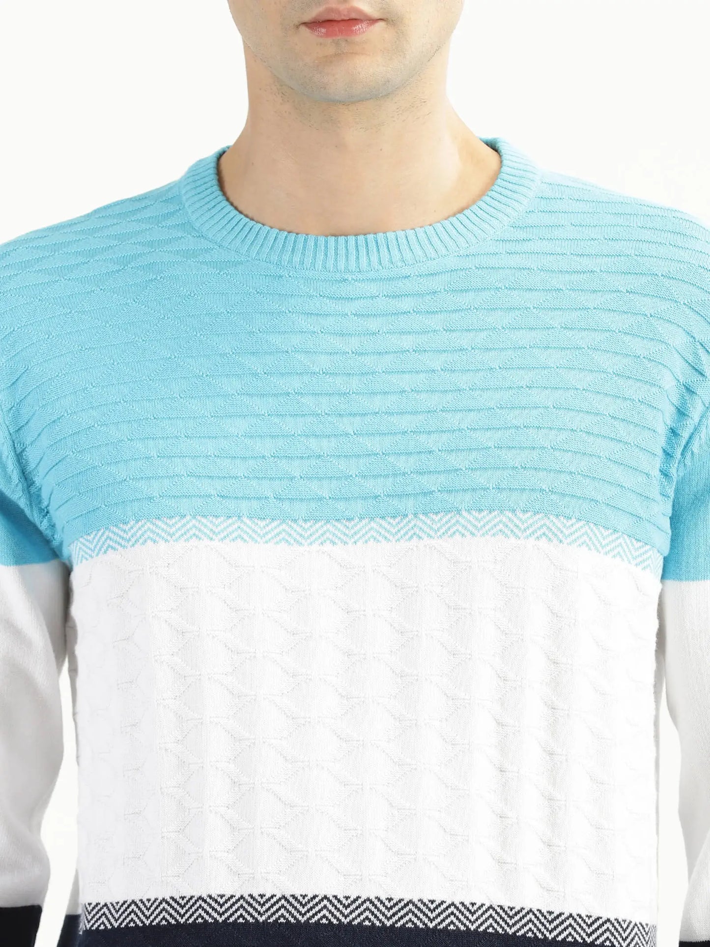 Buy-3D-TRIGON-KNITTED-ROUND-NECK-SKY-BLUE-WHITE-NAVY-FULL-SLEEVE-SWEATSHIRT-Ravinik 