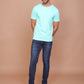 TURQUOISE GREEN SOLID COLOURED ROUND NECK TSHIRT - Ravinik 