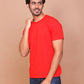 RED SOLID COLOURED ROUND NECK TSHIRT - Ravinik 