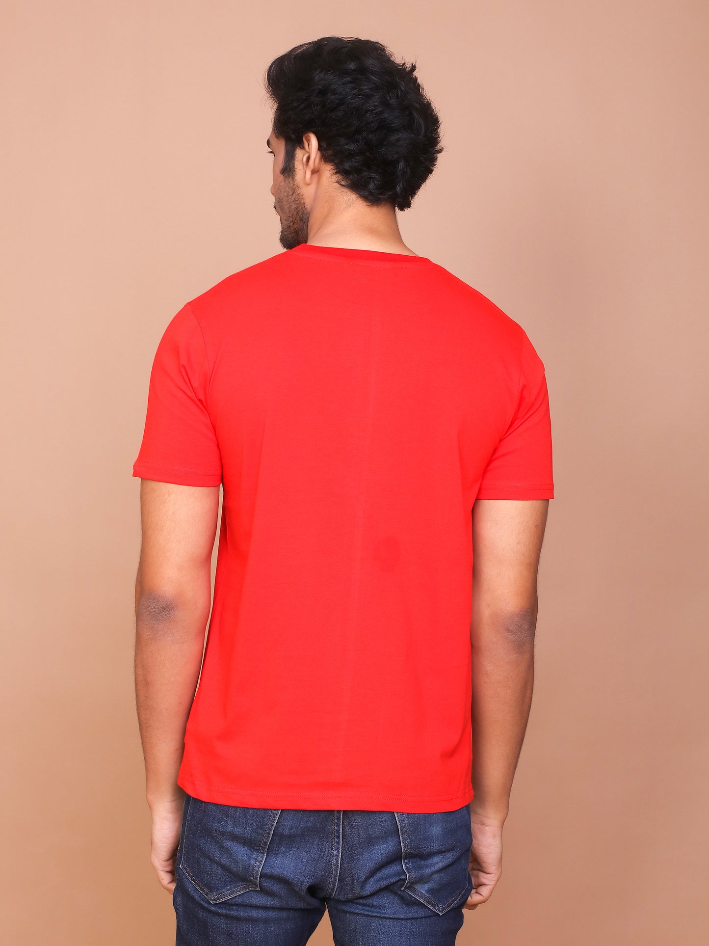 RED SOLID COLOURED ROUND NECK TSHIRT - Ravinik 