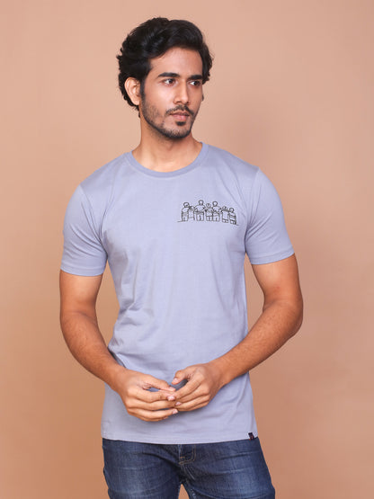 FRIENDS LINE ART GREY ROUND NECK TSHIRT - Ravinik 