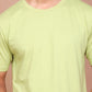 RICE KNIT LIGHT GREEN COLORED ROUND NECK TSHIRT - Ravinik 