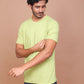 RICE KNIT LIGHT GREEN COLORED ROUND NECK TSHIRT - Ravinik 