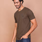 PLAY CARDS LINE ART OLIVE ROUND NECK TSHIRT - Ravinik 