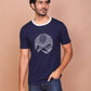 SCENIC LINE ART NAVY BLUE ROUND NECK TSHIRT - Ravinik 