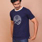 SCENIC LINE ART NAVY BLUE ROUND NECK TSHIRT - Ravinik 