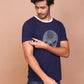 SCENIC LINE ART NAVY BLUE ROUND NECK TSHIRT - Ravinik 