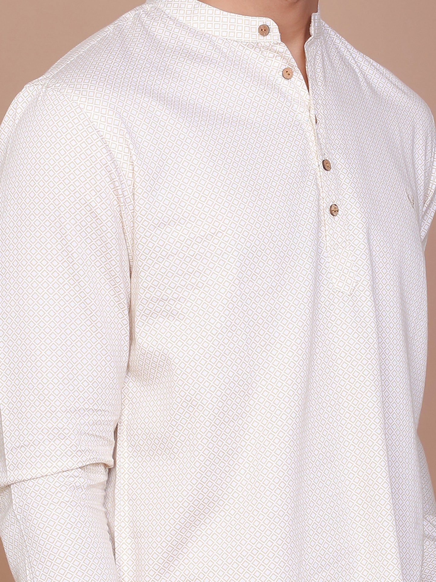 WHITE ETHNIC PRINTED KURTA - Ravinik 