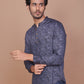 TRADITIONAL MOTIF PRINTED BLUE-LIGHT BLUE KURTA - Ravinik 