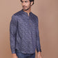 TRADITIONAL MOTIF PRINTED BLUE-LIGHT BLUE KURTA - Ravinik 