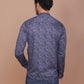 TRADITIONAL MOTIF PRINTED BLUE-LIGHT BLUE KURTA - Ravinik 