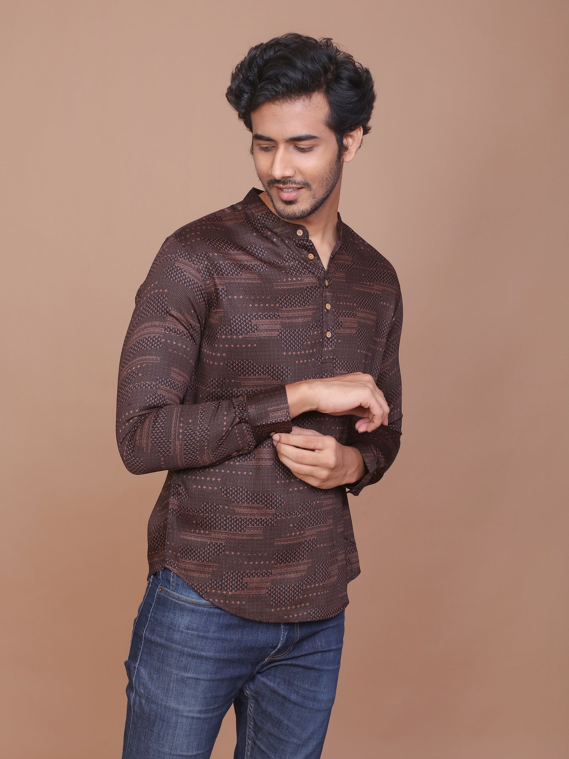 MULTI DESIGN BLACK GOLDEN KURTA - Ravinik 