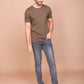 OLIVE SOLID COLOURED ROUND NECK TSHIRT - Ravinik 