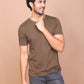 OLIVE SOLID COLOURED ROUND NECK TSHIRT - Ravinik 