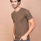 OLIVE SOLID COLOURED ROUND NECK TSHIRT - Ravinik 