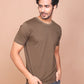 OLIVE SOLID COLOURED ROUND NECK TSHIRT - Ravinik 