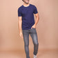 NAVY BLUE SOLID COLOURED ROUND NECK TSHIRT - Ravinik 