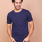 NAVY BLUE SOLID COLOURED ROUND NECK TSHIRT - Ravinik 