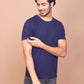 NAVY BLUE SOLID COLOURED ROUND NECK TSHIRT - Ravinik 