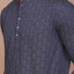 NAVY BLUE ETHNIC PRINTED KURTA - Ravinik 