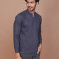 NAVY BLUE ETHNIC PRINTED KURTA - Ravinik 