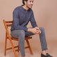 NAVY BLUE ETHNIC PRINTED KURTA - Ravinik 