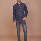 PINSTRIPE BLUE CLASSIC COLLAR SHIRT - Ravinik 