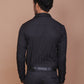 SHADOW STRIPE LYCRA CLASSIC COLLAR BLACK SHIRT - Ravinik 