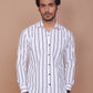 PINSTRIPE WHITE CLASSIC COLLAR SHIRT - Ravinik 