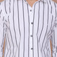 PINSTRIPE WHITE CLASSIC COLLAR SHIRT - Ravinik 