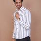 PINSTRIPE WHITE CLASSIC COLLAR SHIRT - Ravinik 